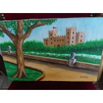 Малка картина масло на платно Испания - 3816
